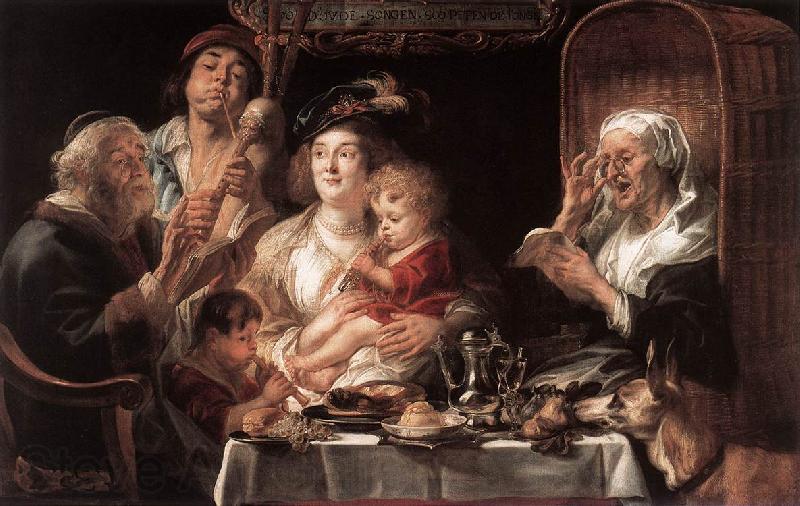 JORDAENS, Jacob As the Old Sang the Young Play Pipes dy